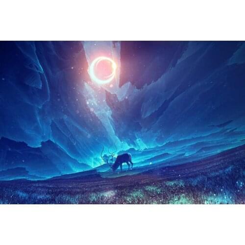 Blu-ray deer The wooden puzzle 1000 pieces ersion jigsaw puzzle white card adult childrens educational toys