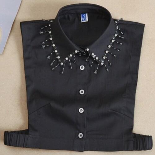 Blouse sweater decorative Beads complex elegant colored detachable Fake false All Match Sweater Shirt Fake Collar For Girls