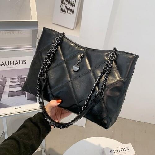 Lattice Large Armpit bag 2020 Fashion New High quality PU Leather Womens Designer Handbag High capacity Shoulder Messenger Bag