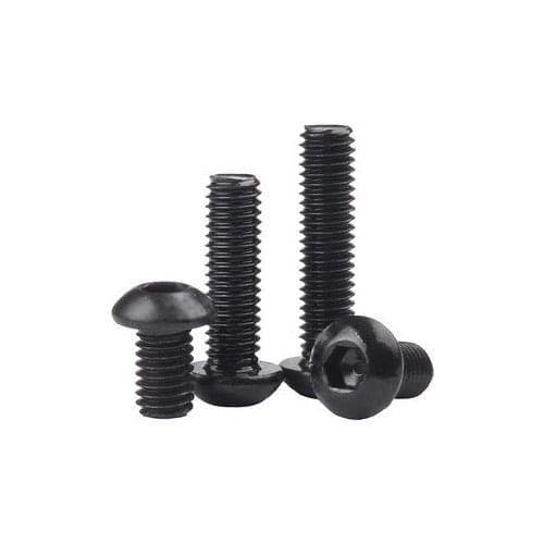 2pcs M16 Allen pan screws hex socket round head screw mechanical bolts alloy steel bolt black color DIN7380 30mm-100mm long