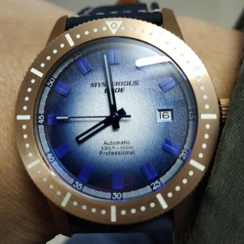 Bronze Watch Men Miyota 9015 Automatic Mechanical Wristwatch Sports 100M Diver Titanium Sapphire Crystal Clock Reloj Hombre 2021