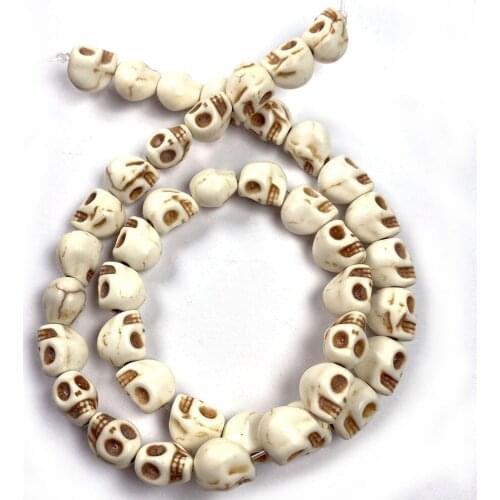 Natural Stone Beads Exquisite Skull Shapes Synthetic Howlite Beading Charms for Jewelry Making Necklace Bracelet Gift