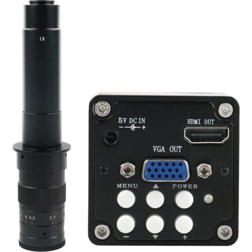 13MP 1/3" CMOS Industry Microscope Camera HDMI VGA Outputs 60F/S 720P +10X~300X Adjustable Magnification 25mm Zoom C-mount Lens