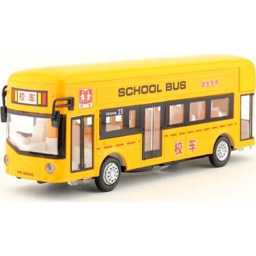Diecast Metal Toy/Sound & Light Pull back Educational Car/Lundon City School Bus/For childrens gift/Educational Collection