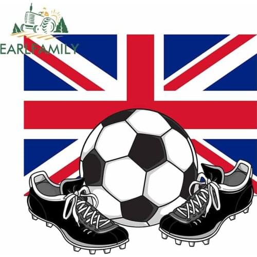 EARLFAMILY 13cm x 12.4cm For FOOTBALL UNITED KINGDOM Bumper Car Decal Vinyl Material Car Stickers Interesting Graphics