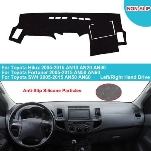 Flannel Suede Polyester Car Dashboard Cover Dash Mat For Toyota Hilux Fortuner SW4 2005-2015 AN10 AN20 AN30 Carpet Cape Car Rug
