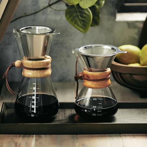 400ml 600ml 800ml Resistant Glass Coffee Maker Coffee Pot Brewer Cups Espresso Coffe Machine With Stainless Steel Filter