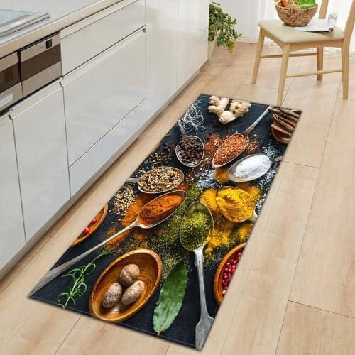 Kitchen Carpet Entrance Doormat Living Room Bedroom Children Floor Decor Rug Condiments Pattern Home Hallway Bath Anti-Slip Mat