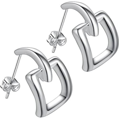 Square key shape high quality free shipping Silver Earrings for women fashion jewelry earrings /ATGOSBSC QUDHIYYP