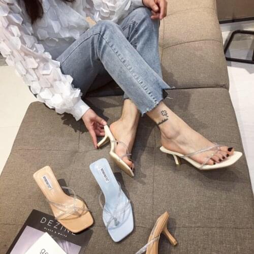 Summer New Fashion Outdoor Sandals High Heel Sandals Ladies Brand Designer Slippers Elegant Ladies Fairy Sandals And Slippers
