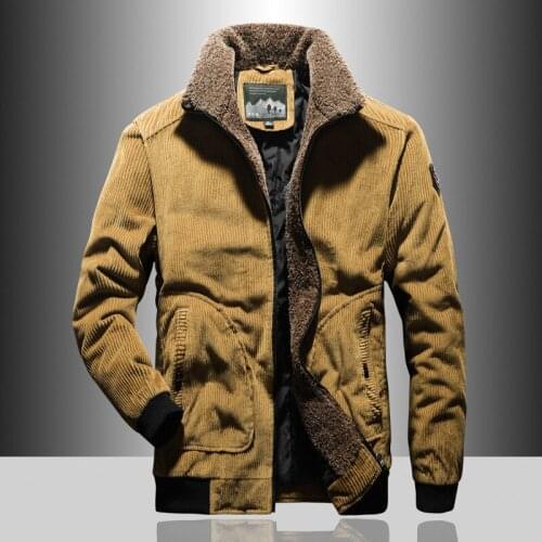New Mens Clothing Plus Velvet Warm Corduroy Cotton Jacket Fashion Mens Casual Fashion Cotton Clothing Mens Brand Warm Jacket