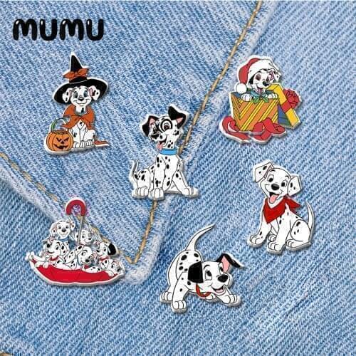 2021 New 101 Dalmatians Dogs Lapel Pin Puppy Acrylic Brooches Handmade Epoxy Jewelry Shirt Bag Badge
