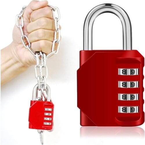 New Combination Lock 4 Digit Anti Rust Padlock Set Weatherproof Padlock Gate Outdoor Storage Lock