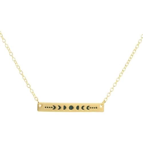 2017 New Simple Bar Pendant Handmade Moon Phase Change Necklace Jewelry Astronomical Phenomena Bar necklace Gift For Friends
