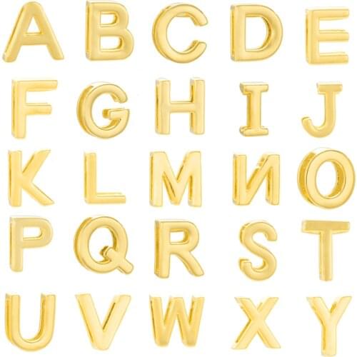26 Letter Charms for Jewelry Making Supplies Gold Name Pendant Diy Earring Bracelet Necklace Charms Copper CZ Accessories