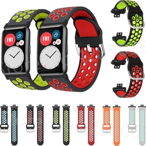 Sport Silicone Watch Band For Huawei Watch Fit Wrist Strap Soft Watchband For Huawei Fit Replacement Bracelet Correa Accessories