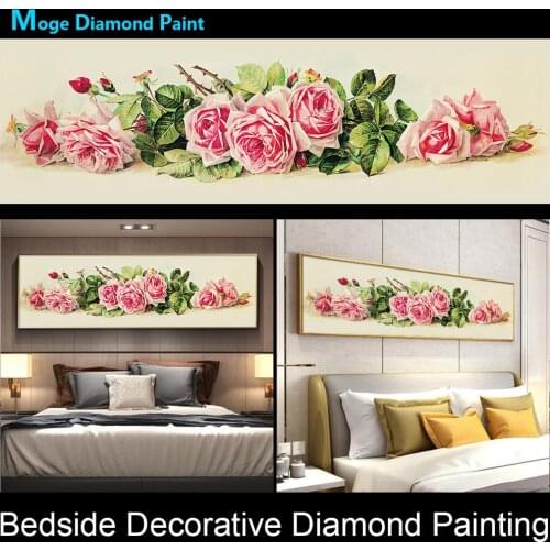 Pink rose flowers Bedside decorative Diamond Painting Round Full Drill Nouveaute DIY Mosaic Embroidery 5D Cross Stitch home gift