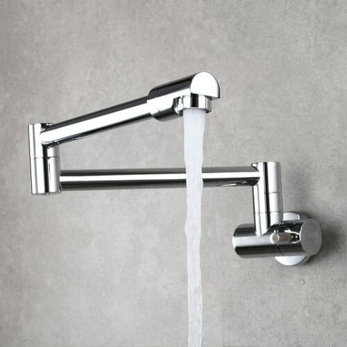 Kitchen Faucet Wall Mounted Cold Water Faucet Roate Bathtub Waterfall Spout Vessel Sink Faucet Mop Pool Tap Matte Black Square
