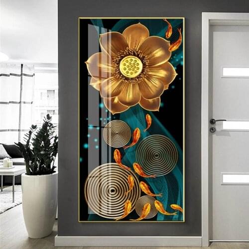 Modern Animal Lotus Ginkgo Biloba Canvas Paintings Chinese Style Fish Posters And Prints Wall Art For Living Room Decor No Frame