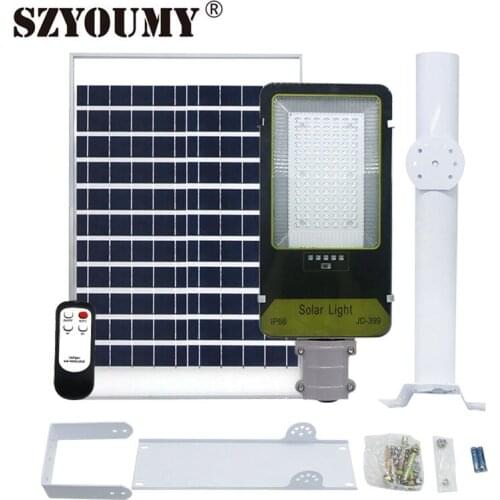 SZYOUMY 80W Led Solar Street Light 98leds Outdoor IP66 Solar lighting With Power Display and remote control