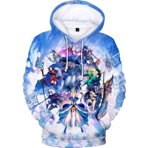 Fate Grand Order Hoodies 3D Long Sleeve Sweatshirts Hip Hop Men/Women Fashion Harajuku 3D Hoodie Mens Tops Pullover Sweatshirts