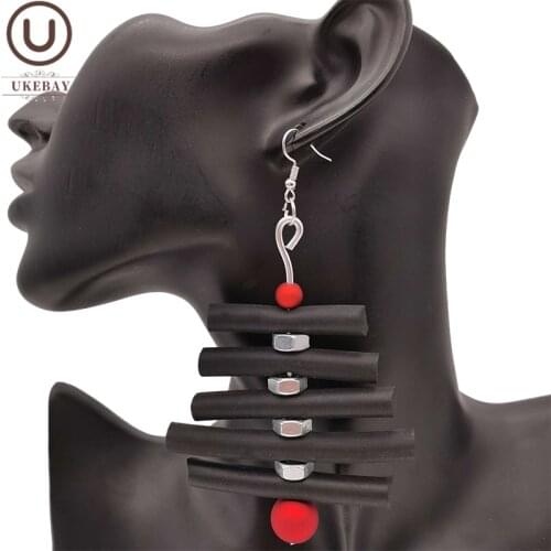 UKEBAY NEW Strange Statement Earrings For Women Handmade Jewelry Big Drop Earrings Rubber Jewellery Pearl Accessories Earring