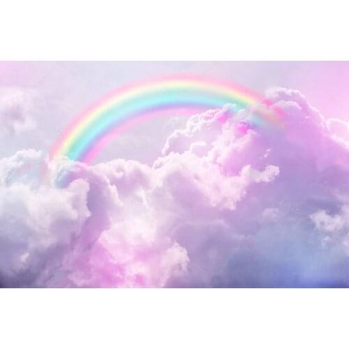Rainbow cloud sky abstract texture fluffy clouds shine background Vinyl cloth High quality Computer print wall backdrop