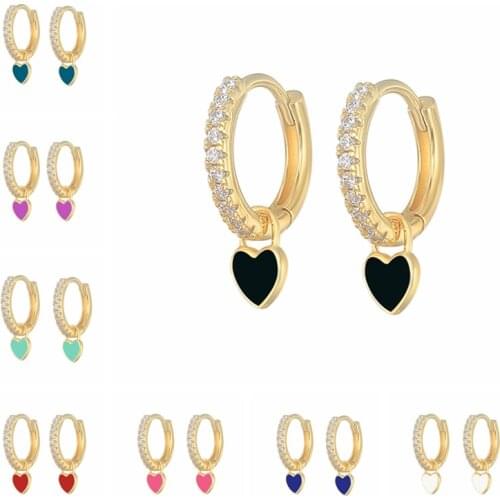 CANNER 925 Sterling Silver Earrings For Women Color Heart Earrings Dangle Girl Earring Pendientes Mom Gift 2021 Trend Unusual