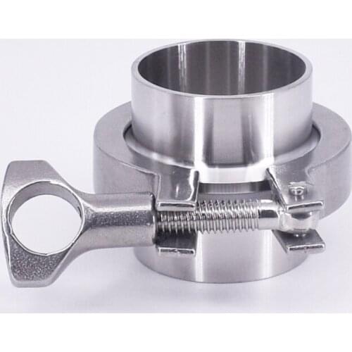 1.5" Tri Clamp x 42mm Pipe OD Stainless Sanitary 2 PCS SS304 Weld Ferrules + 1 PC SS304 Clamp + 1 PC Silicon Gasket