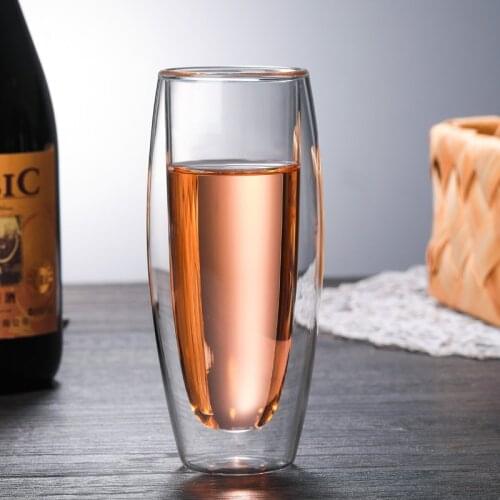 1PCS/3PCS Wine Glasses Drinking Whiskey Vodka Cup Coffee Juice Water Cups Tea Mug Double Layer Glass Home Mugs Wholesale