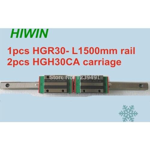 1pcs HIWIN linear guide HGR30 -L1500mm with 2pcs linear carriage HGH30CA CNC parts