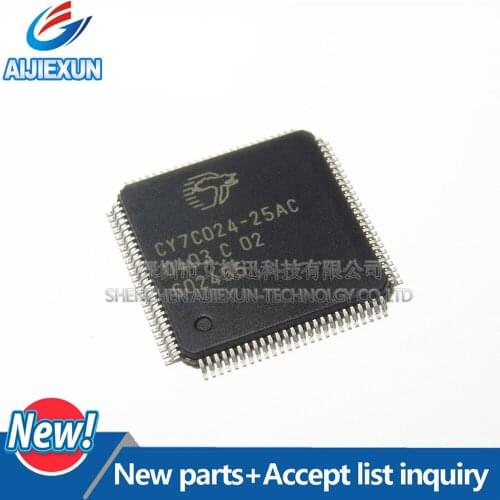 1Pcs in stock CY7C024-25AC CY7C024 QFP 4K x 16/18 and 8K x 16/18 Dual-Port Static RAM with SEM, INT, BUSY 10%New and original