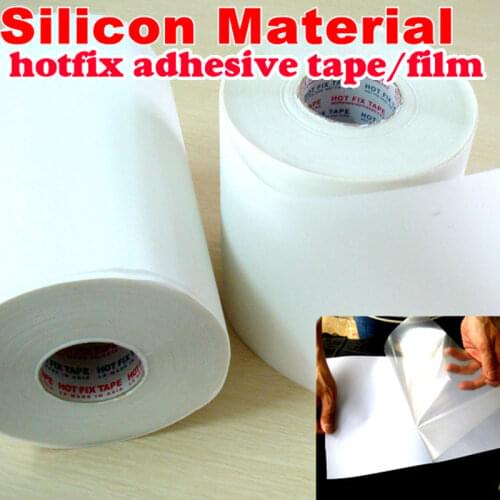 10M Length/ Lot 32cm Wide Hot Fix Paper & Tape Silicon Adhesive Iron On Heat Transfer Film Hotfix Rhinestones DIY Tools Y2624