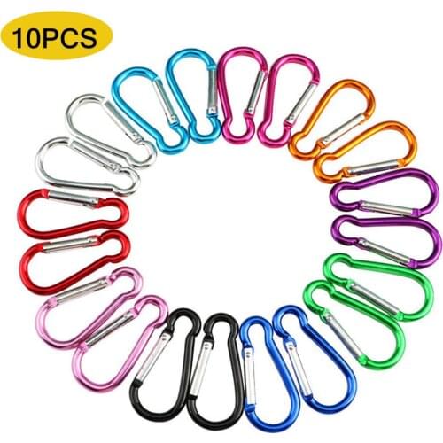 10PCS/5PCS Aluminum Carabiner Gourd Type Carabiner Spring Clip Keychain Hook For Home Outdoor Camping Hiking Travling Backpack