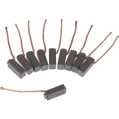 10pcs Conductive Copper Carbon Brushes Wire Leads 5*6*14mm for Generator Generic Electric Motor Durable Mini Carbon Brush