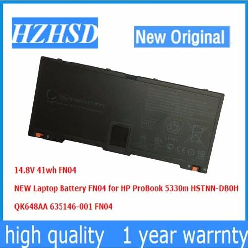 14.8V 41wh New Original FN04 Laptop Battery for HP ProBook 5330m HSTNN-DB0H QK648AA 635146-001 FN04