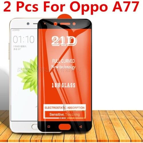 2 Pcs 21D 100% Original Full Glue Tempered Glass For OPPO A77 Protective Film Screen Protector For Oppo a77