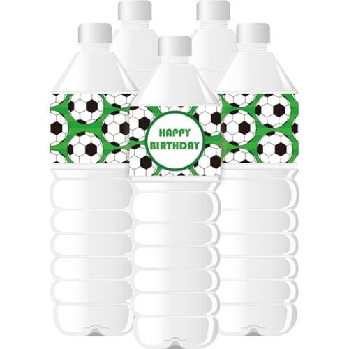 24pcs Soccer Party Water Bottle Labels Sports Water Bottle Labels Kids Birthday Party Decoration Supplies Sports Drink Wrapper