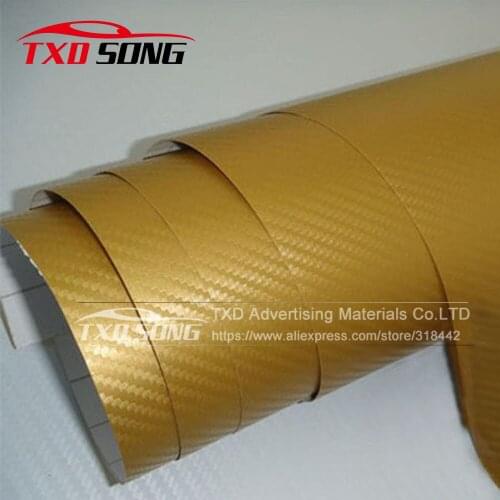 10/20/30/40/50/60CM X 152CM/LOT 3d carbon fiber film 3D carbon sticker Gold carbon fiber film with air free bubbles