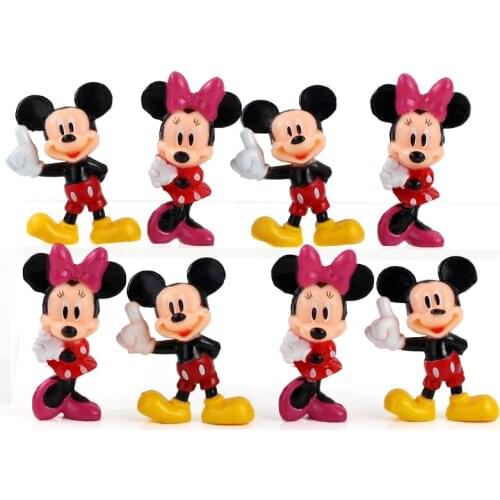 5cm 8pcs/Lot Mickey Mouse Minnie PVC Action Figure Toys Decoration Collection Figurine Model Doll