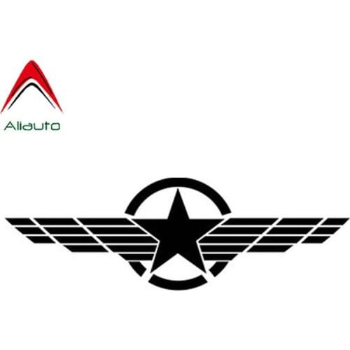 Aliauto Creative Car Sticker Pentagram WWII Front Hood Decorative Affixed Reflective Military Standard Black/Silver,10cm* 30cm