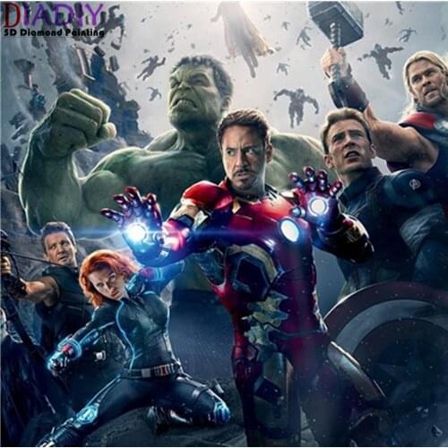 Diy 5D Diamond Painting Cross Stitch the film Avenger Super Hero Diamond Embroidery Pattern Drill Mosaic Home Decor Gift Art