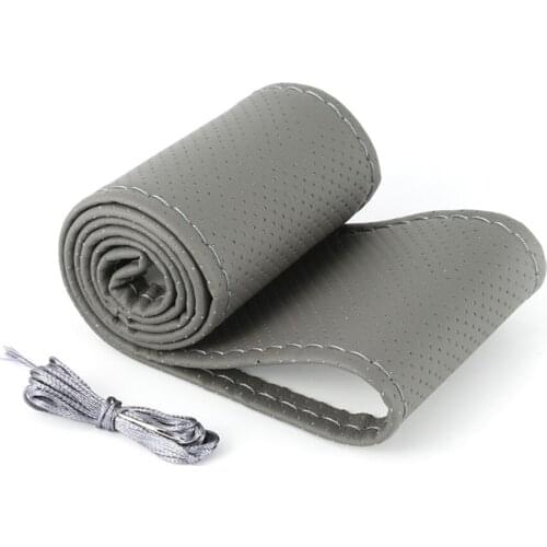 Auto parts soft fiber leather braided steering wheel cover for Volkswagen vw Touran 1.4 Fox 1.2 Touareg2 GolfA5 GTCitroen