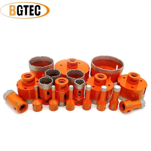 BGTEC 1pc Vacuum Brazed Diamond Porcelain Ceramic Tile drill bit granite marble drilling core bit M14 or 5/8-11 thread Hole saw