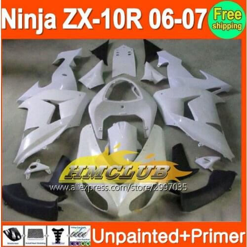 Bodys Unpainted+Primer Fairing For KAWASAKI NINJA ZX-10R 06-07 ZX10R ZX 10R 10 R 06 07 2006 2007 2006-2007 Fairings