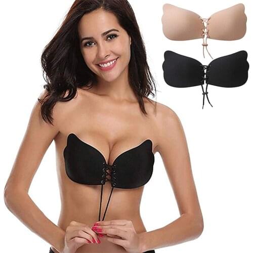 Sexy Bras For Women Self Adhesive Strapless Front Bandage Backless Invisible Sticky Bra Push Up Underwear Women Silicone Fly Bra