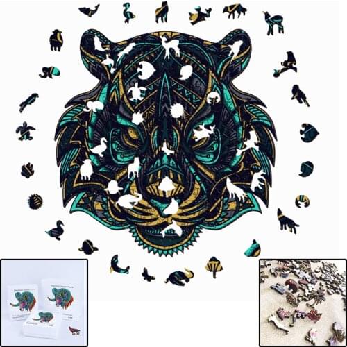 DIY Wooden Animal Jigsaw Puzzles Mysterious Puzzle Gift For Adult Kids Fabulous Montessori Children Toy Animal Puzzle Gifts