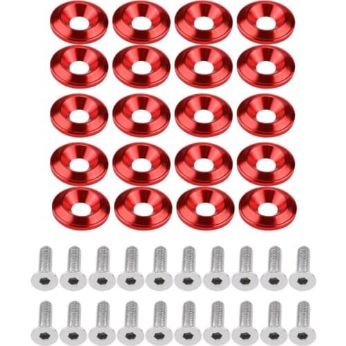 For bolts 20Pcs Aluminum Bumper/Fender Washer Bolt Engine Bay Dress Up Kit Car Accessories