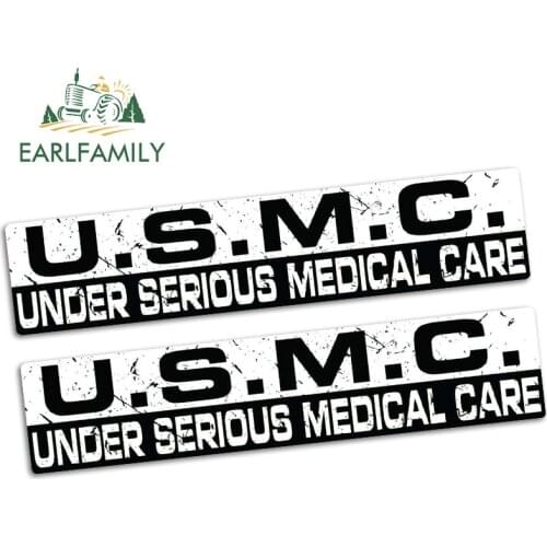 EARLFAMILY 15cm x 3.2cm Under Serious Medical Care Sticker Vinyl JDM Car Truck BIKE Vehicle Offroad 4X4 Decal Car Stickers 2pcs