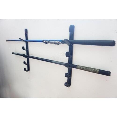 Horizontal Wall Mount Fishing Rod Rack Holder Stand Storage Holds up to 5 Rod